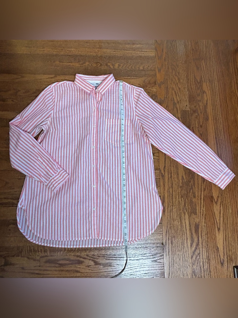 Old Navy Pink & White Striped Button-Down Shirt